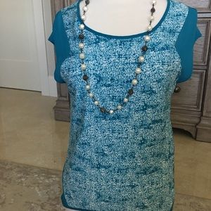 Ck cap sleeve blouse,high low top